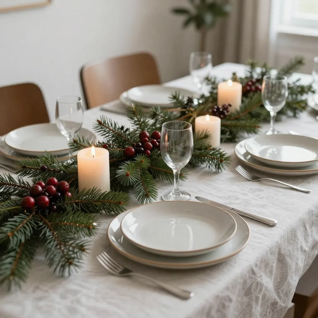 Detailed view of curated tableware with natural lighting